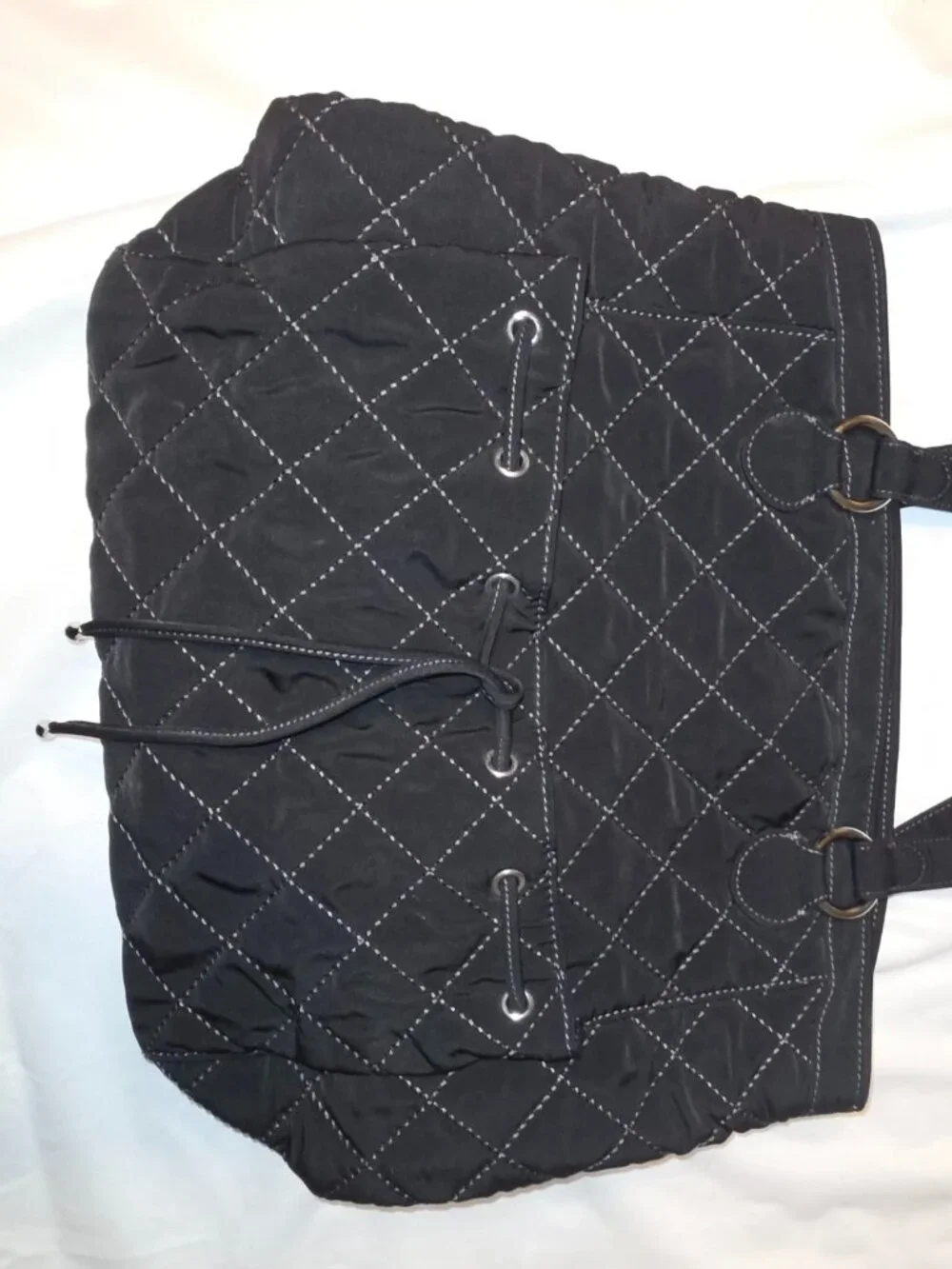 Vera Bradley Tote Quilted Black Floral Lining Grandma Core Crafty Ladies Classic - Picture 9 of 11